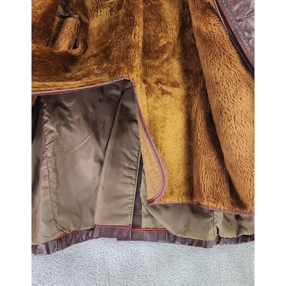 Gino Leathers Jacket Mens Size 42 Button Down Long Sleeve Vintage Coat - Picture 13 of 13